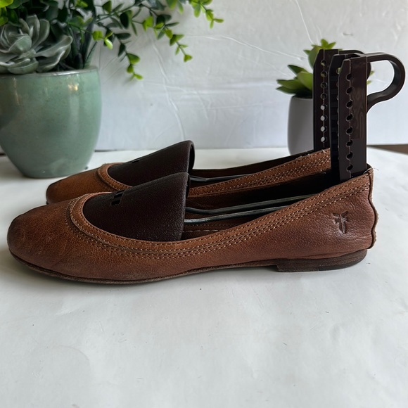FRYE Carson Brown Leather Ballet Flats Women’s Sz 7M - Picture 4 of 15